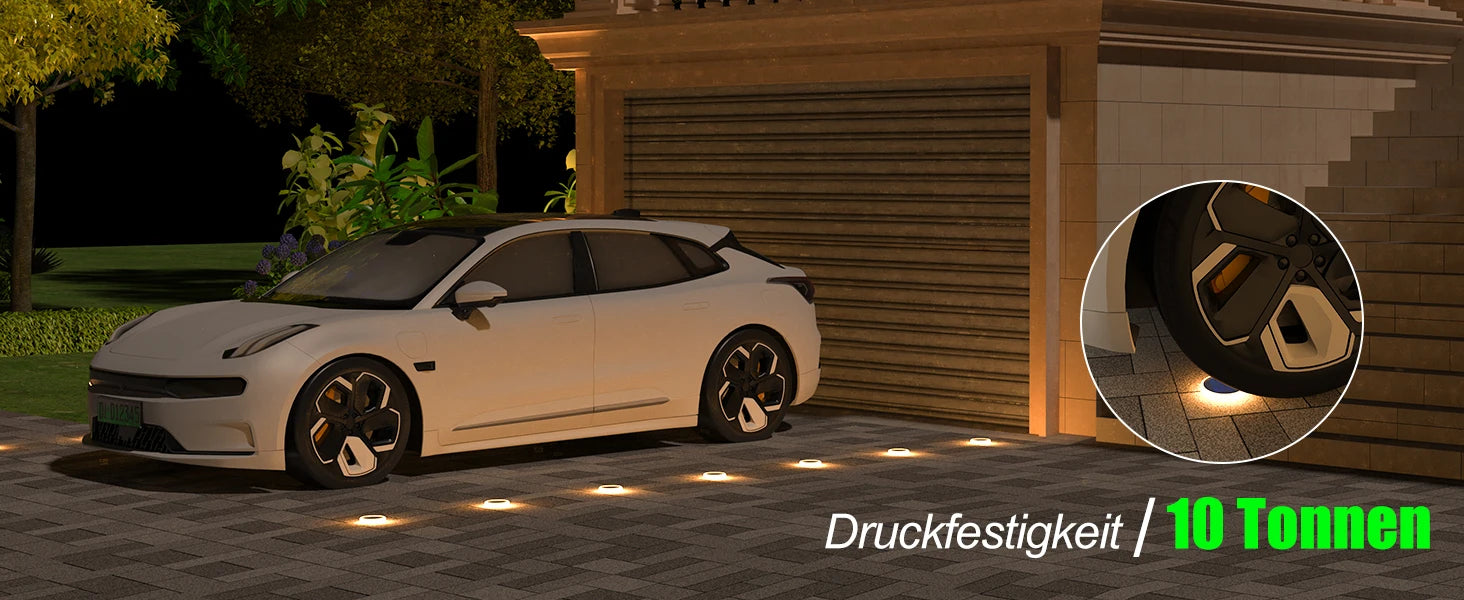 4 Pack Solar Ground Step Lights Waterproof IP68 Auto On/OFF Led Solar Light for Railing Stairs Yard Patio Pathway Driveway Lamp