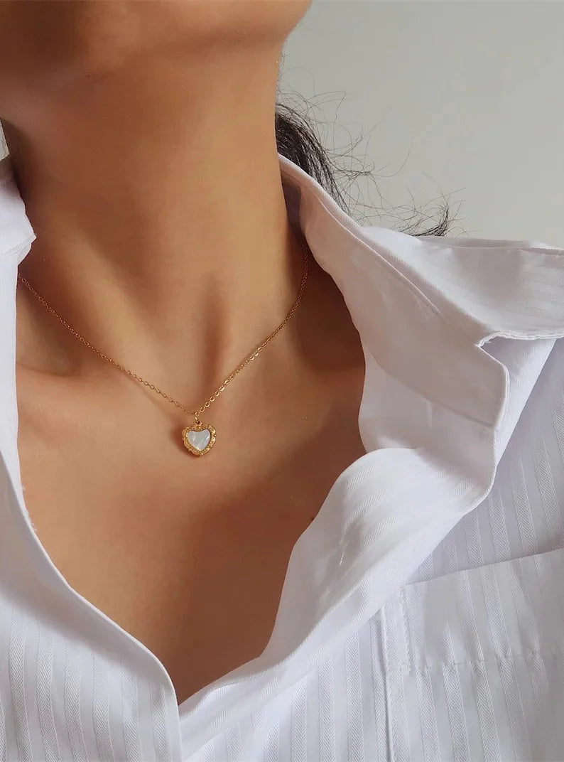 Minimalist Cute Tiny Heart Stars Stacked Choker Necklace Stainless Steel Gold Plated Chain Ladies Women Fashion Delicate Gift