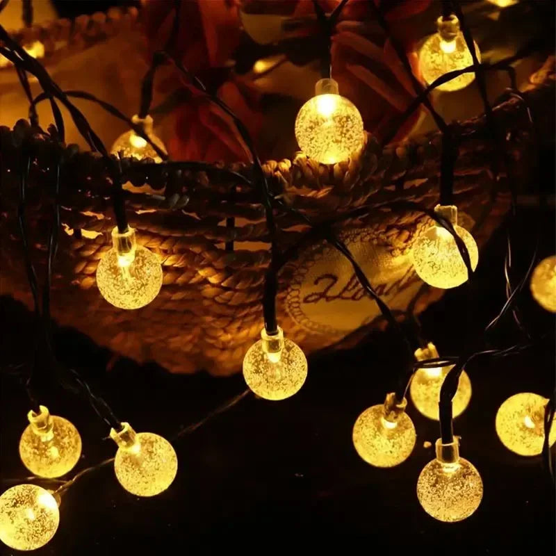 20/50/100 LED Solar Lights String Fairy Crystal Ball Lamp Waterproof Solar Patio Light 8 Mode Christmas Decor For Outdoor Garden