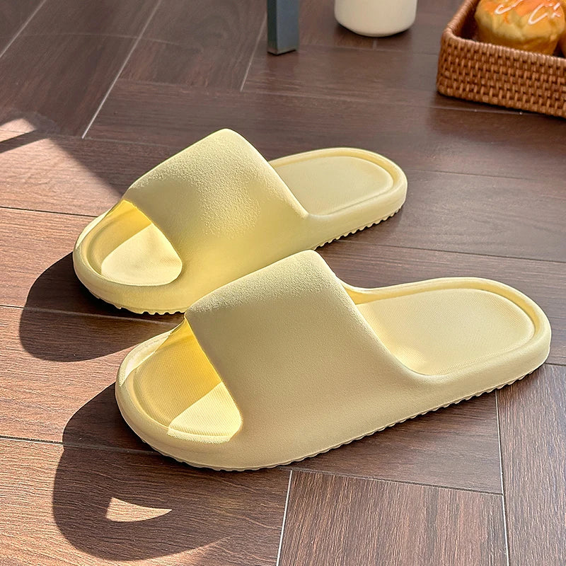 UTUNE Massage Women Slippers Mute Air Cushion Thick Sole Indoor Bath EVA Shoes Soft Slides Non-slip Men Summer Outdoor Sandals