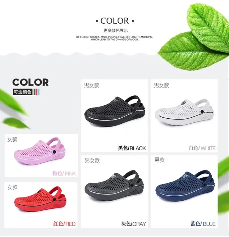 Couple’s EVA Clog Slippers Men Flat Sandals Man Women Summer Slippers Garden Shoes Outdoor Beach Clogs Home Slide Slip-on Shoes