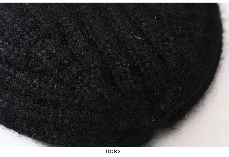 Winter Silk Satin Lined Beanie Hats Women Men Unisex Thick Chunky Cap Striped Warm Soft High Quality Cashmere Knitted Beanie Hat
