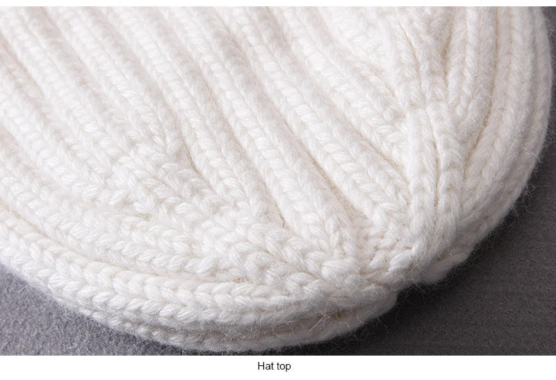 Winter Silk Satin Lined Beanie Hats Women Men Unisex Thick Chunky Cap Striped Warm Soft High Quality Cashmere Knitted Beanie Hat