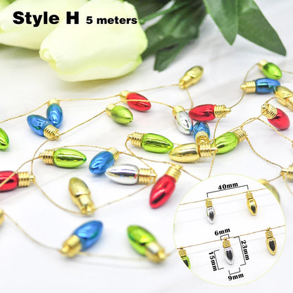 5M Christmas tree DIY Bulbs Garland Christmas Ornaments Home Decoration Xmas wreath Ornaments Christmas Party Decorations