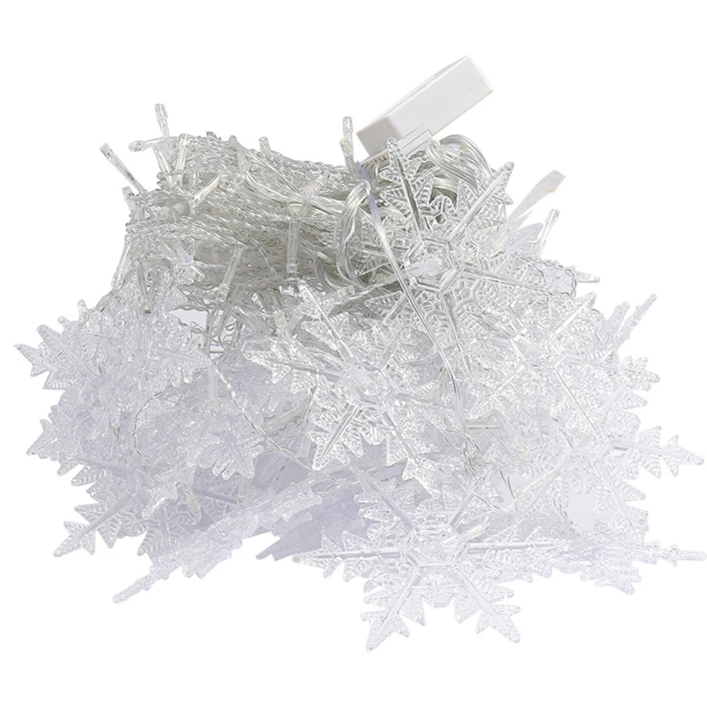 Christmas Decor Snowflake Window Curtain Garlands Led Icicle Fairy Lights  Outdoor Garland for Home Party Garden New Year Decor