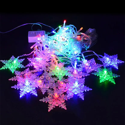 Christmas Decor Snowflake Window Curtain Garlands Led Icicle Fairy Lights  Outdoor Garland for Home Party Garden New Year Decor