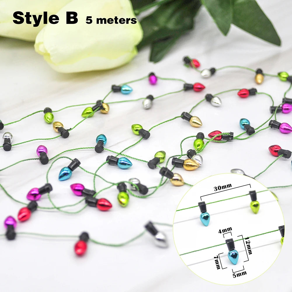 5M Christmas tree DIY Bulbs Garland Christmas Ornaments Home Decoration Xmas wreath Ornaments Christmas Party Decorations