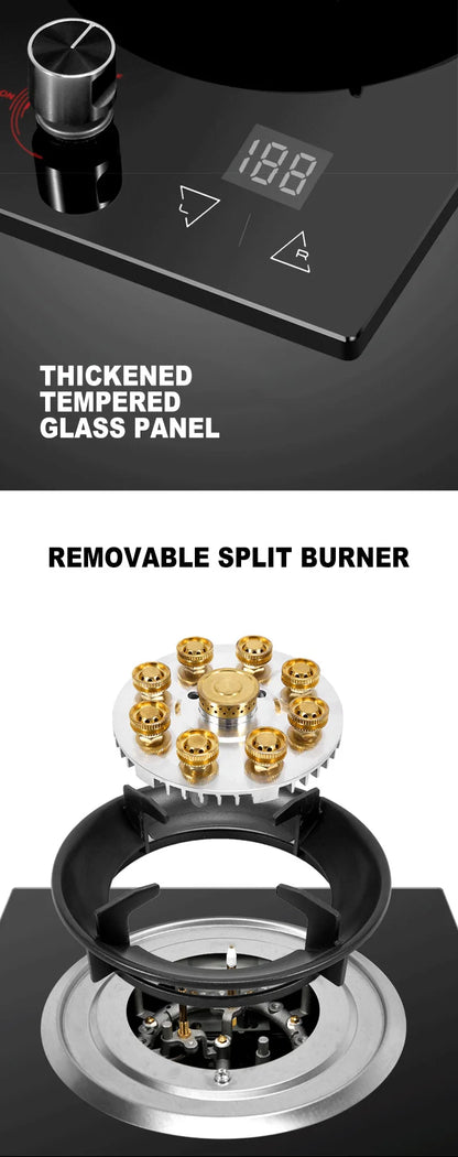 Household Gas Stove Hob Gas Burner Built-in Gas Cooker Desktop Gas Cooktop Timed Liquefied Gas Stove Cooktop estufa de gas