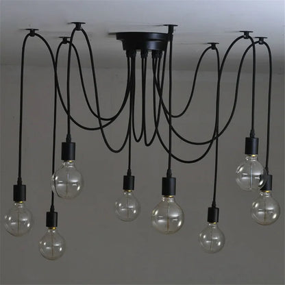 DIY Spider Chandelier Industrial Pendant Lights E27 Modern Ceiling Hanging Lamp Dinning Living Room Courtyard Lighting Fixture