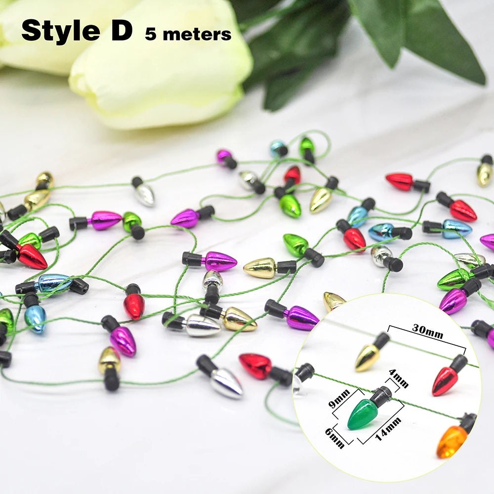 5M Christmas tree DIY Bulbs Garland Christmas Ornaments Home Decoration Xmas wreath Ornaments Christmas Party Decorations