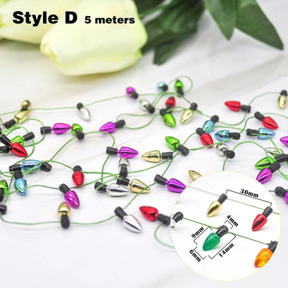 5M Christmas tree DIY Bulbs Garland Christmas Ornaments Home Decoration Xmas wreath Ornaments Christmas Party Decorations