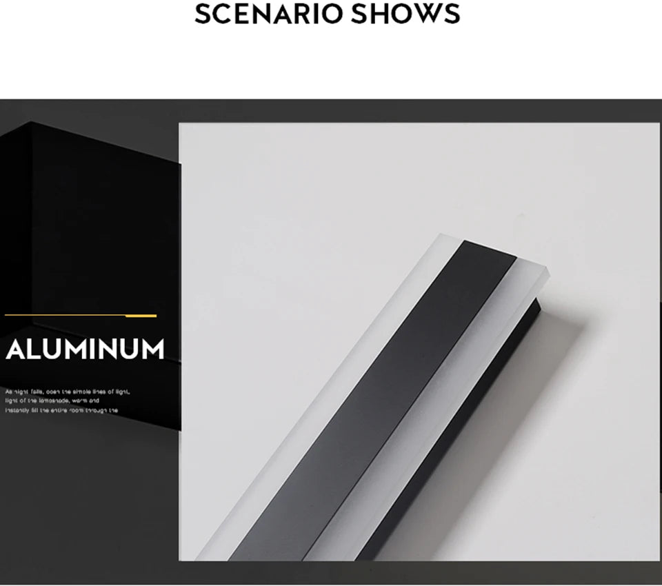 Modern Waterproof outdoor Long Strip LED wall lamp IP65  Wall Light Garden porch touch switch Light 110V 220V Sconce Luminaire