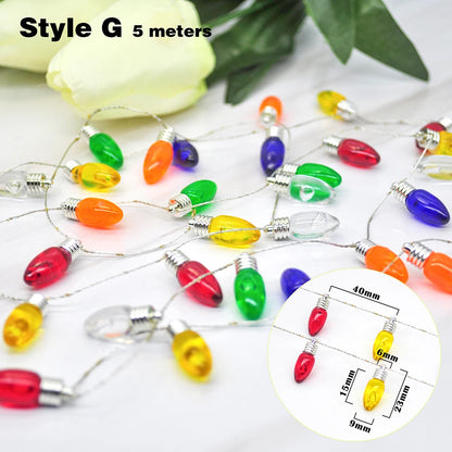 5M Christmas tree DIY Bulbs Garland Christmas Ornaments Home Decoration Xmas wreath Ornaments Christmas Party Decorations