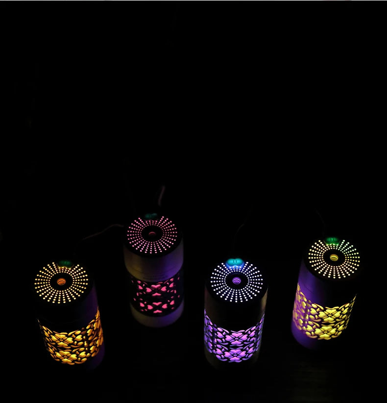 saengQ 250ml Air Humidifier with LED Night Lamp Mini Fan Aroma Essential Oil Diffuser USB Fogger Mist Maker for Home Office Car