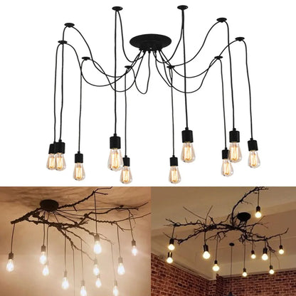 DIY Spider Chandelier Industrial Pendant Lights E27 Modern Ceiling Hanging Lamp Dinning Living Room Courtyard Lighting Fixture