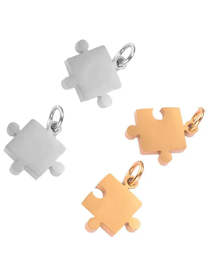 5Set(10pcs) Puzzle Stainless Steel Charm for Jewelry Making Wholesale charms pendant for necklaces bracelet DIY Jewelry Crafts