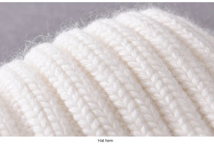 Winter Silk Satin Lined Beanie Hats Women Men Unisex Thick Chunky Cap Striped Warm Soft High Quality Cashmere Knitted Beanie Hat