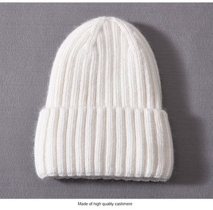 Winter Silk Satin Lined Beanie Hats Women Men Unisex Thick Chunky Cap Striped Warm Soft High Quality Cashmere Knitted Beanie Hat