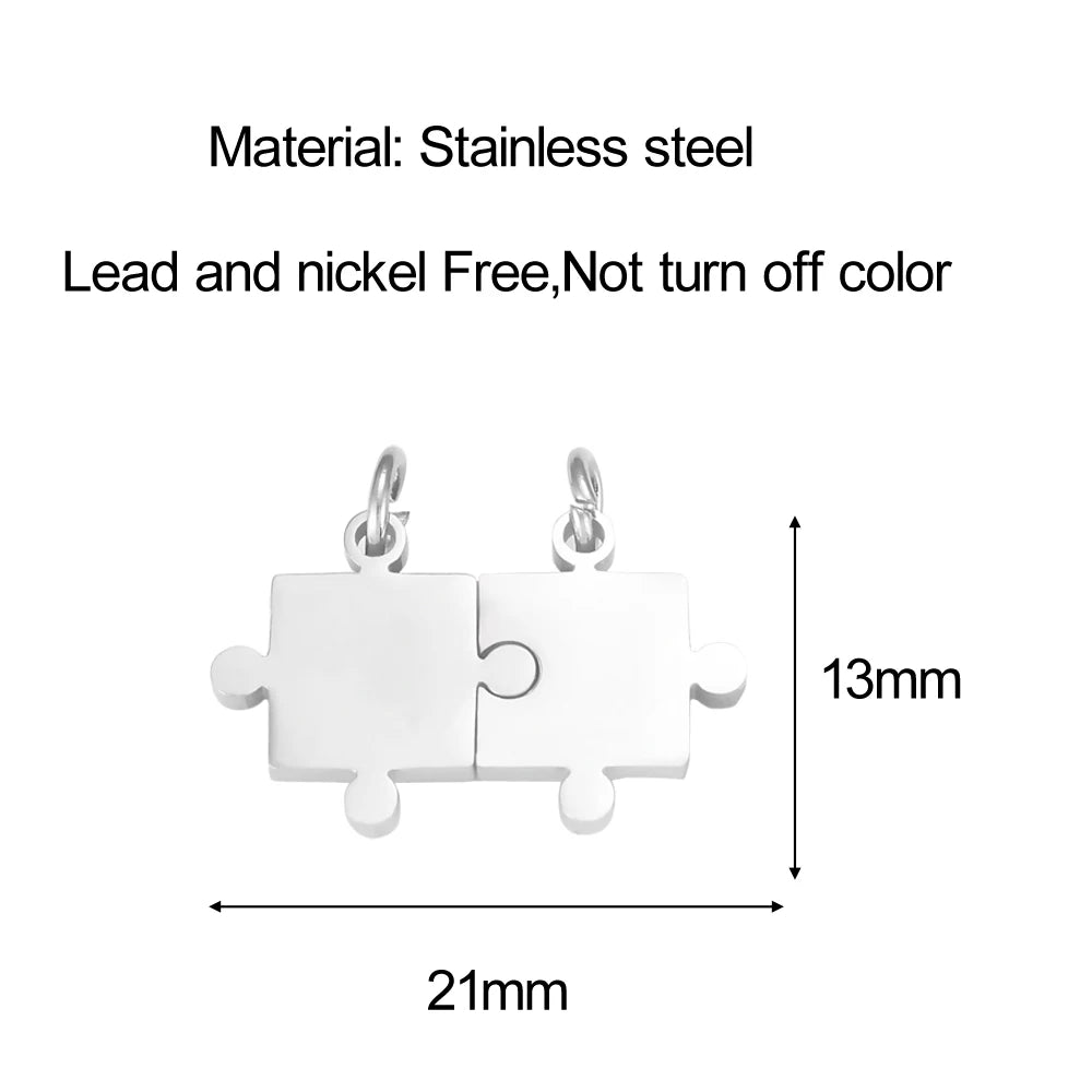 5Set(10pcs) Puzzle Stainless Steel Charm for Jewelry Making Wholesale charms pendant for necklaces bracelet DIY Jewelry Crafts