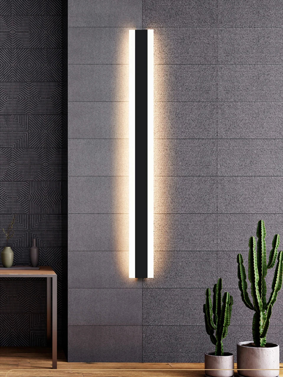 Modern Waterproof outdoor Long Strip LED wall lamp IP65  Wall Light Garden porch touch switch Light 110V 220V Sconce Luminaire