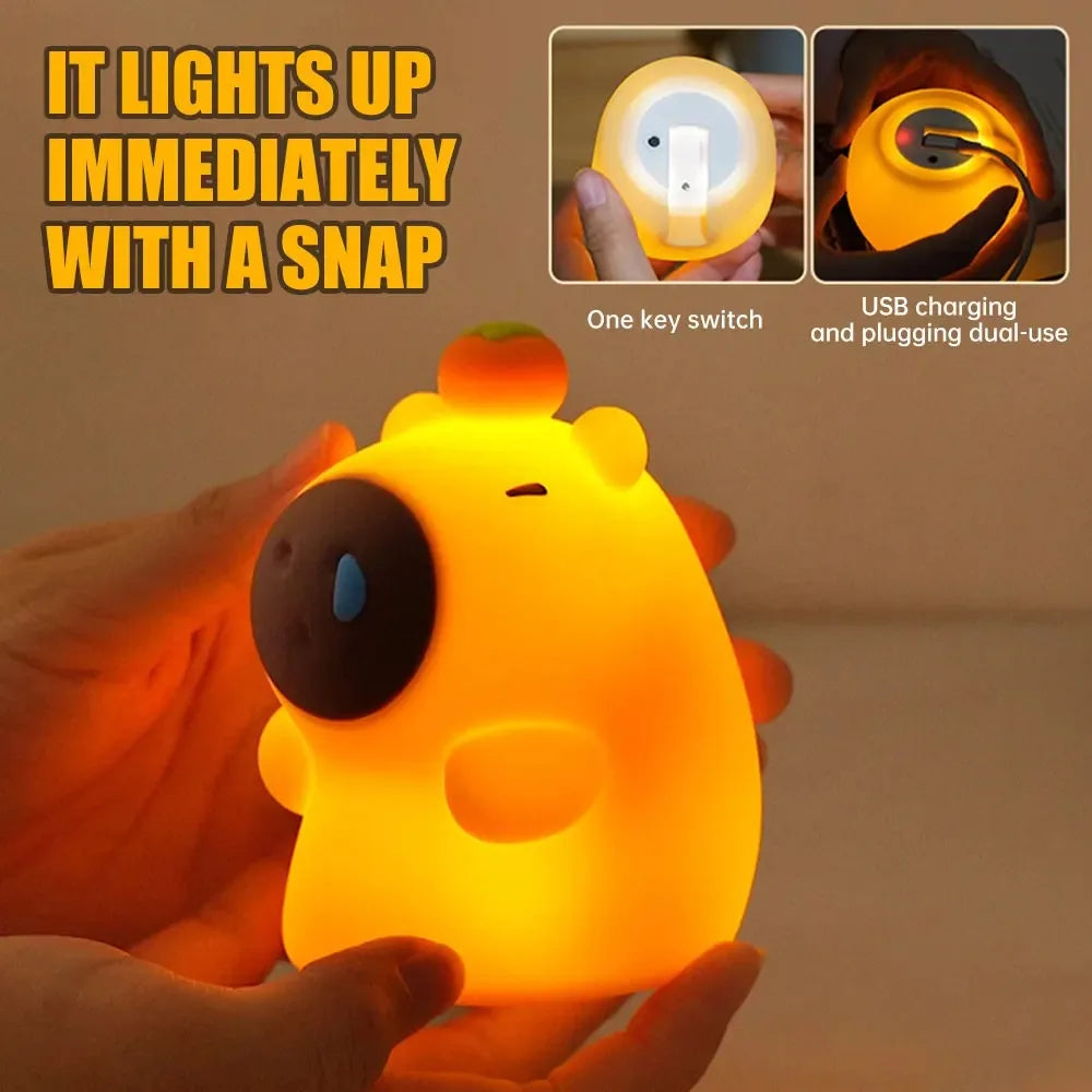 Cute Silicone Capybara Night Light Children&