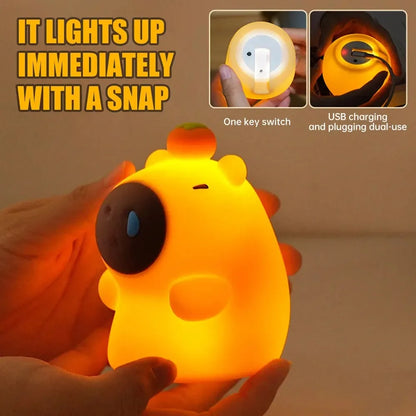 Cute Silicone Capybara Night Light Children&