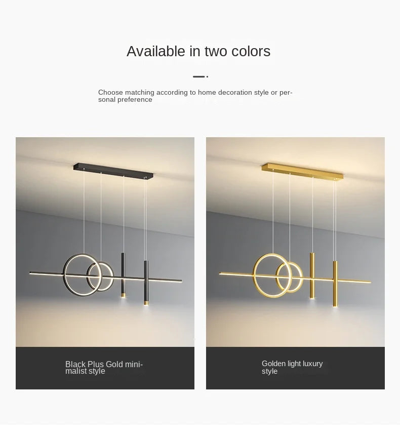 LED Modern Ceiling Chandeliers For Dining Room Table Pendant Lighting Lustre Lamps For Living Bar Minimalist Strip Lighting