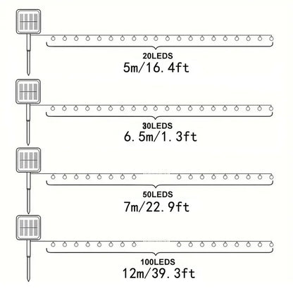 20/50/100 LED Solar Lights String Fairy Crystal Ball Lamp Waterproof Solar Patio Light 8 Mode Christmas Decor For Outdoor Garden