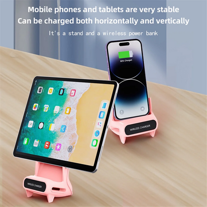 15W Fast Wireless Charger Stand Pad Desktop For PHONE Holder Bracket Charging Station Dock Mount For Mobile White-AB01