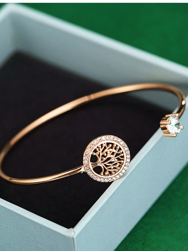Fashion beautiful Tree of Life Lady bracelet personality lovely Tree of Life can open adjustable rhinestone hand ornaments gifts