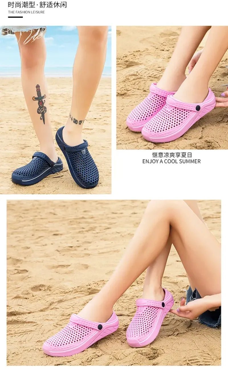 Couple’s EVA Clog Slippers Men Flat Sandals Man Women Summer Slippers Garden Shoes Outdoor Beach Clogs Home Slide Slip-on Shoes