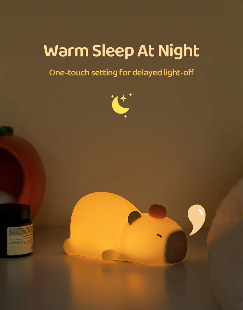 Cute Silicone Capybara Night Light Children&