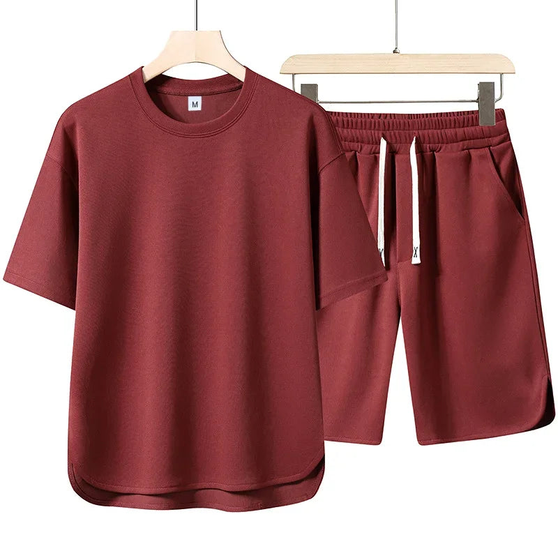 Short Sleeve High-Neck Top &amp; Shorts