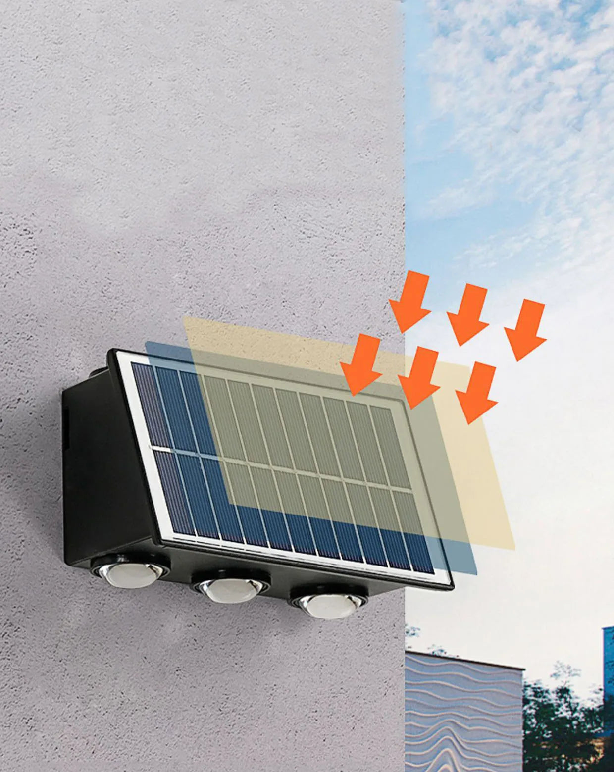 Outdoor Waterproof Wall Light Decorative Wall Lamp LED Solar Wall Lamp Up and Down Illuminate Home Garden Yard Decotration G6