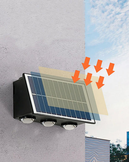 Outdoor Waterproof Wall Light Decorative Wall Lamp LED Solar Wall Lamp Up and Down Illuminate Home Garden Yard Decotration G6