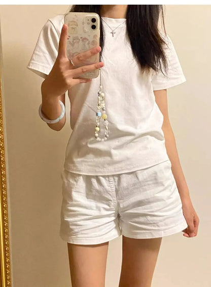 Women Shorts White Shorts Women Harajuku Elegance High Waisted Shorts A Line Slim Casual Hot Girl Straight Pants Sexy Shorts
