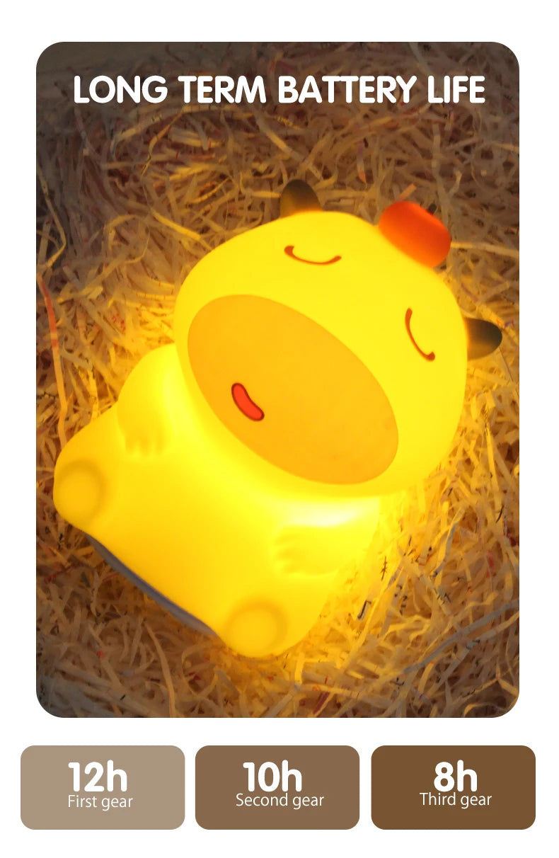 Cute Silicone Capybara Night Light Children&