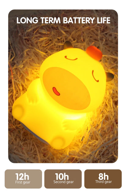 Cute Silicone Capybara Night Light Children&