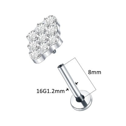 1PC Titanium Zircon Stud Earring Women Exquisite Ear Stud Cartilage Tragus Daith Helix Labret Piercing Body Jewelry