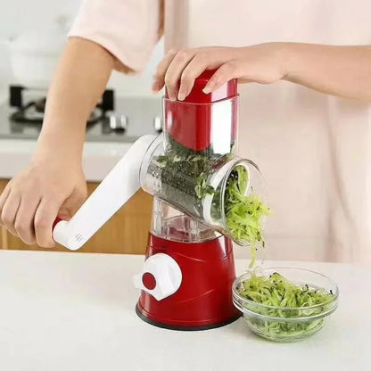 Vegetable Cutter &amp; Slicer Manual Kitchen Cheese Chopper Machine With 3 Sharp Drums Multifunctional Garlic Potato Shredder