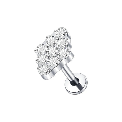 1PC Titanium Zircon Stud Earring Women Exquisite Ear Stud Cartilage Tragus Daith Helix Labret Piercing Body Jewelry