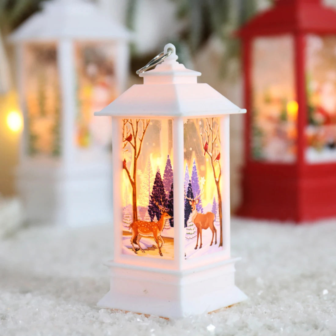 Christmas Santa Lantern Snowman Elk Night Light Holiday Party Wind Lamp Desktop Ornament Merry Xmas Home Decoration Supplies