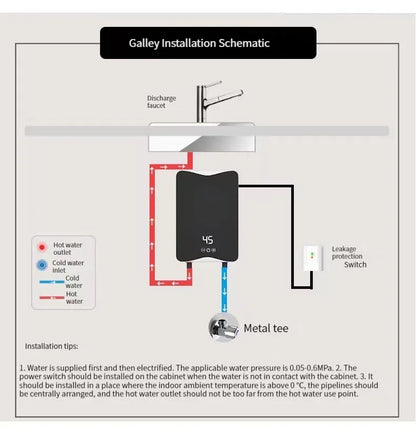 5500W Instant Tankless Electric Hot Water Heater Bathroom Kitchen Instant Heating Tap Demand Water Heater with LCD Display