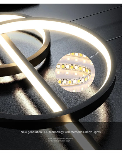 LED Modern Ceiling Chandeliers For Dining Room Table Pendant Lighting Lustre Lamps For Living Bar Minimalist Strip Lighting