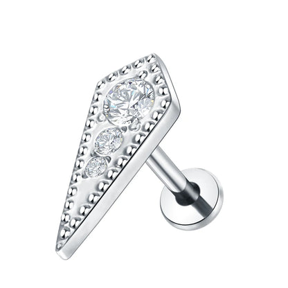 1PC Titanium Zircon Stud Earring Women Exquisite Ear Stud Cartilage Tragus Daith Helix Labret Piercing Body Jewelry