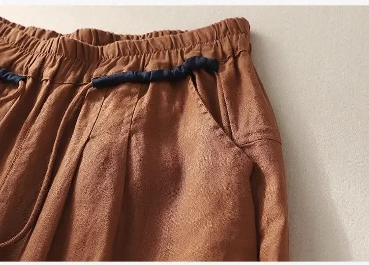 Loose Harem Pants Casual Versatile Fashion Cotton Linen Women&