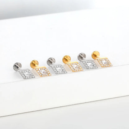 1PC Titanium Zircon Stud Earring Women Exquisite Ear Stud Cartilage Tragus Daith Helix Labret Piercing Body Jewelry