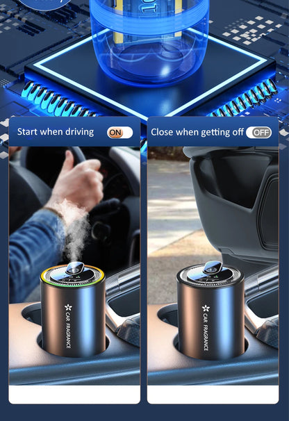 Car Aroma Diffuser with LED Starry Ambient Light 50ml Cologne Perfume Car Air Freshener Flavoring for Cars Fragrance Diffusers