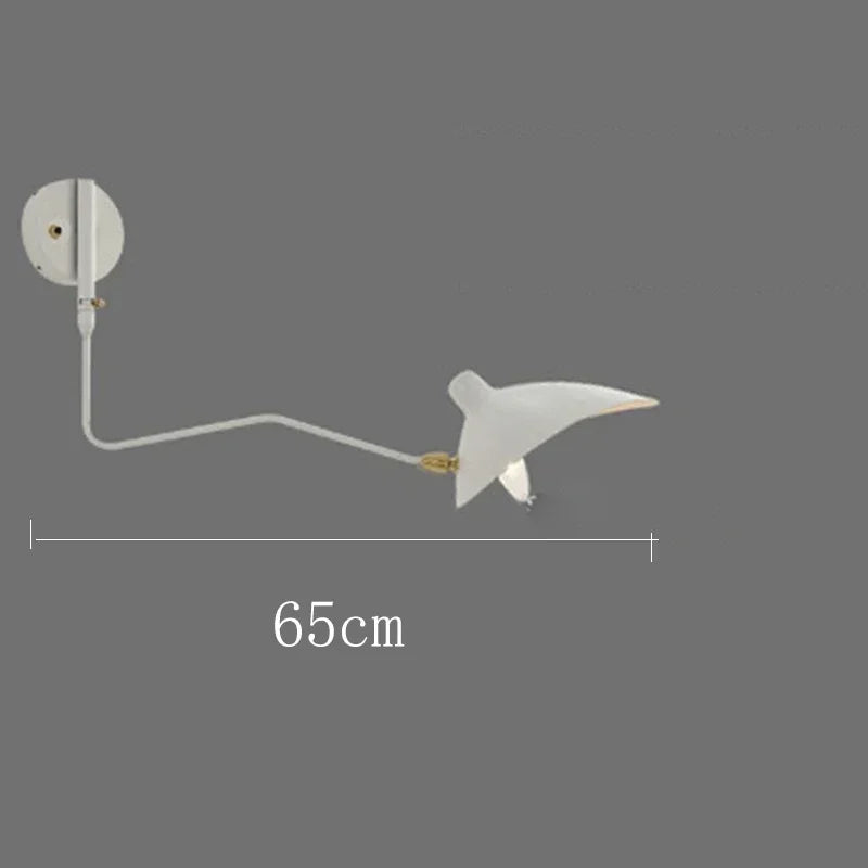 French Design Wall Sconce Lamp Long Arm Led Light with Angle Adjustable for Living Room Bedroom