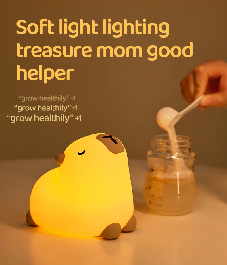 Cute Silicone Capybara Night Light Children&